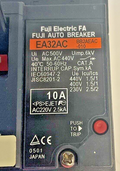 FUJI ELECTRIC EA32AC CIRCUIT BREAKER 10A 240V 5KA