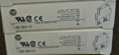 LOT of 2 / ALLEN-BRADLEY 195-BA10 AUXILIARY SWITCH / AUX. CONTACT / NEW SURPLUS