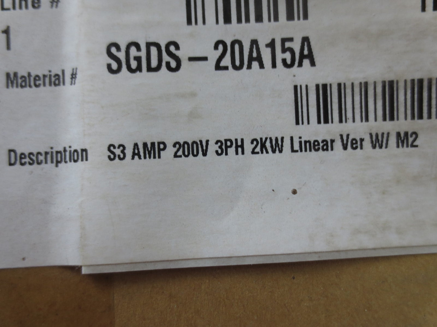 YASKAWA SGDS-20A15A AC SERVOPACK OUTPUT: 230VAC, 0-300Hz 18.5A NEW SURPLUS in US