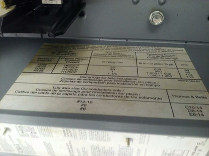 SQUARE D HU361A SER.F06 DISCONNECT SWITCH 3P, 30A, 600V, TYPE 12 DUSTTIGHT