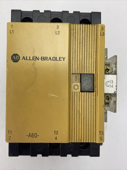 ALLEN BRADLEY 100-A60N*3 CONTACTOR SER C 60A 600VAC 50HP COIL 120V 60HZ