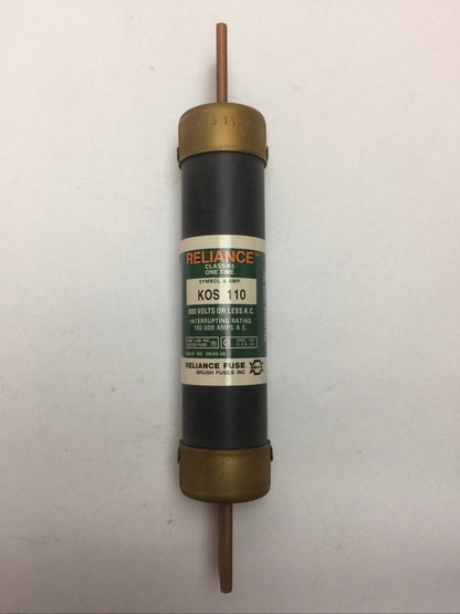 RELIANCE KOS110 CLASS K5 ONE TIME FUSE 110AMP 600VAC