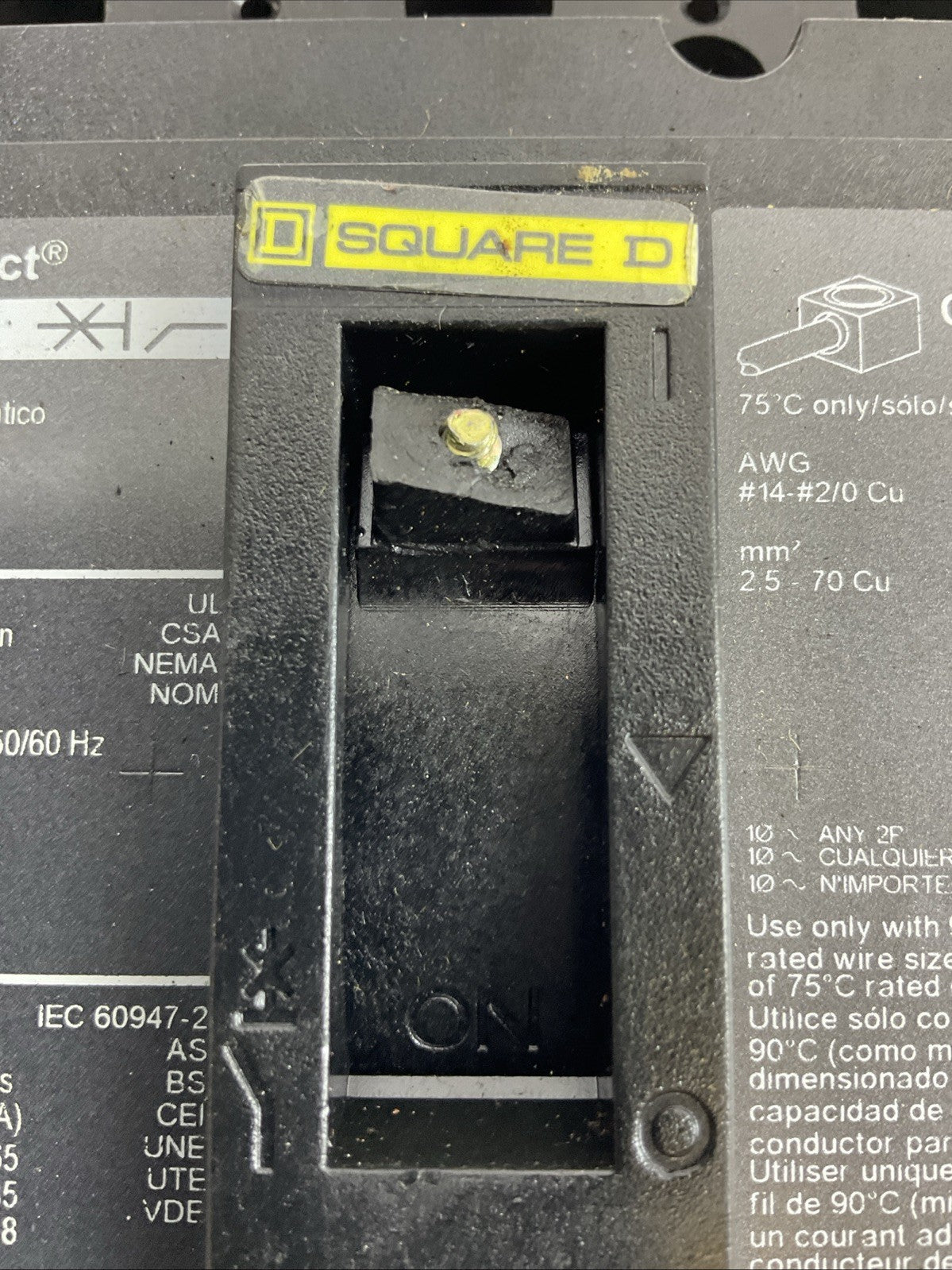 SQUARE D HGL36125C POWERPACT CIRCUIT BREAKER 125AMP 600VAC 3POLE