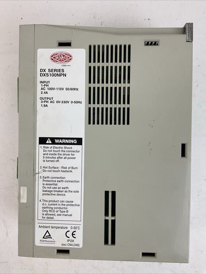 DESTACO DXS100NPN DX SERIES DRIVER OUTPUT 3PH 0-230VAC 1.9A INPUT 1PH 100-115VAC