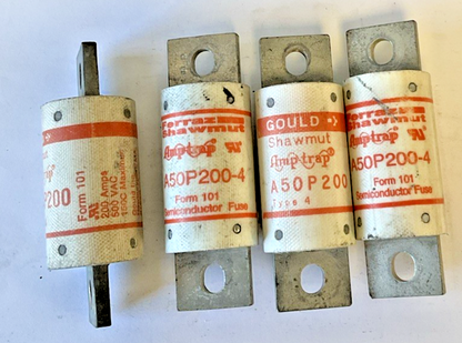 FERRAZ SHAWMUT/ GOULD A50P200 FUSE TYPE4 FORM101 200A 500VAC ***LOTOF4***