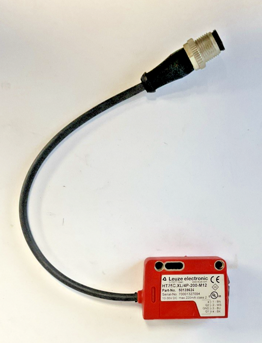 LEUZE HT25C.XL/4P-200-M12 PROXIMITY SWITCH 10-30VDC SENSOR 220MA CLASS 2