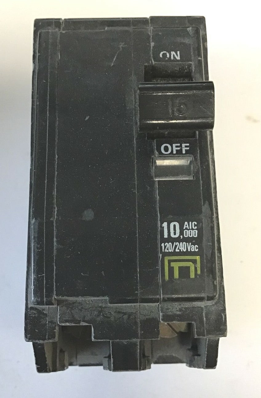 SQUARE D QO215 CIRCUIT BREAKER 15A 120/240VAC 2POLE***LOTOF5***