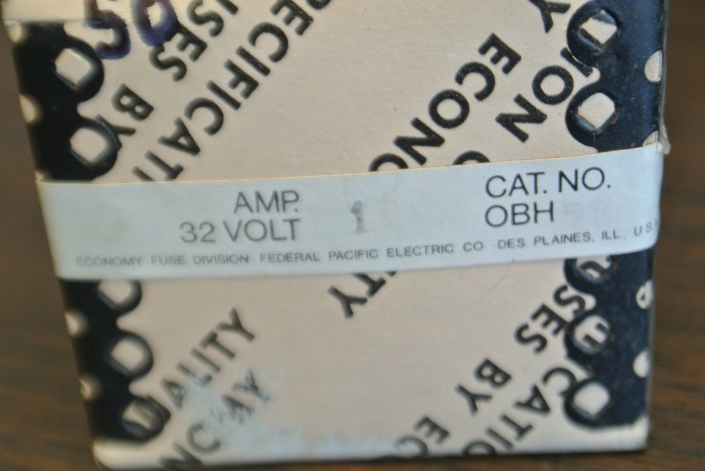 ECONOMY / FPE OBH-50 BOLT-ON FUSE / 50A / 32VDC / NEW SURPLUS