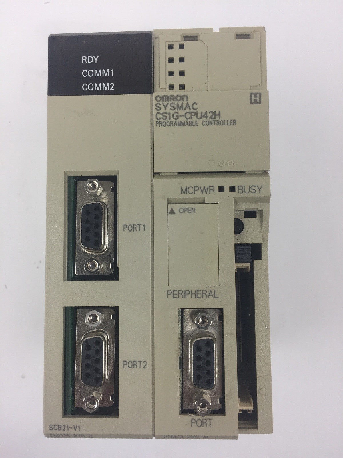 OMRON SYSMAC CS1G-CPU42H CPU UNIT / MODULE + CS1W-SCB21-V1 SERIAL COMM. BOARD