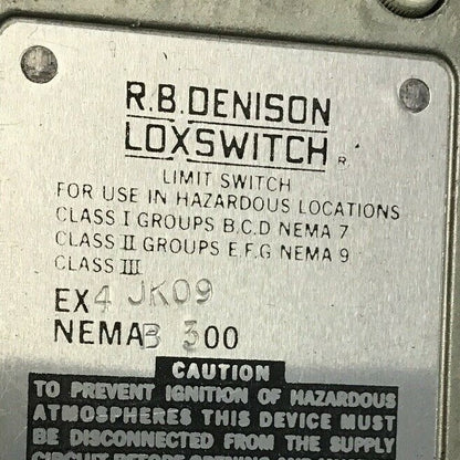 GOULD EX4 JK09 R.B.DENISON LOXSWITCH NEMA B300