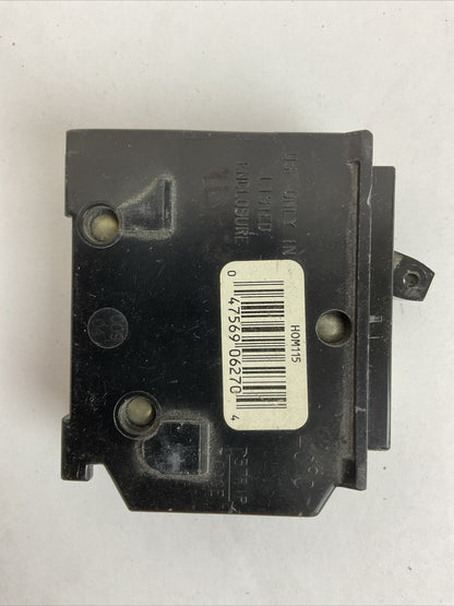 SQUARE D HOM115 CIRCUIT BREAKER 1POLE 15AMP 120/240VAC SERIES 1 (LOT OF 5)