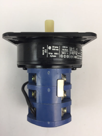 KRAUS & NAIMER C18-A048-423 ROTARY SWITCH 600VAC 20AMP 10HP 3 PHASE 4 POSITION