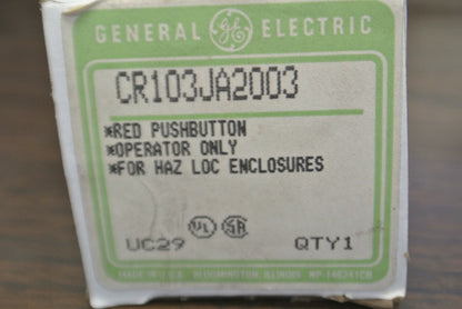 G.E. CR103JA2003 / PUSHBUTTON OPERATOR / RED / for HAZARDOUS LOC. / NEW SURPLUS