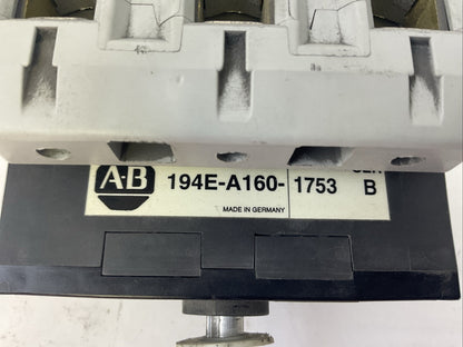 ALLEN BRADLEY 194E-A160-1753 LOAD SWITCH 600VAC 200A 3PH 60HP