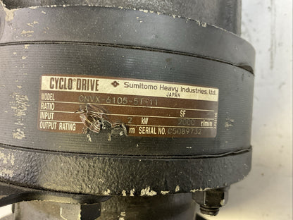 SUMITOMO CNVX-6105-5T-11 CYCLO DRIVE RATIO?? INPUT?? 2000 R/MIN