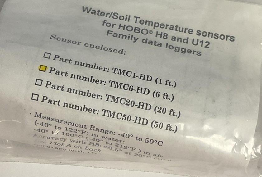 HOBO TMC6-HD WATER/SOIL TEMPERATURE SENSOR 6FT