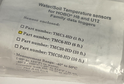 HOBO TMC6-HD WATER/SOIL TEMPERATURE SENSOR 6FT