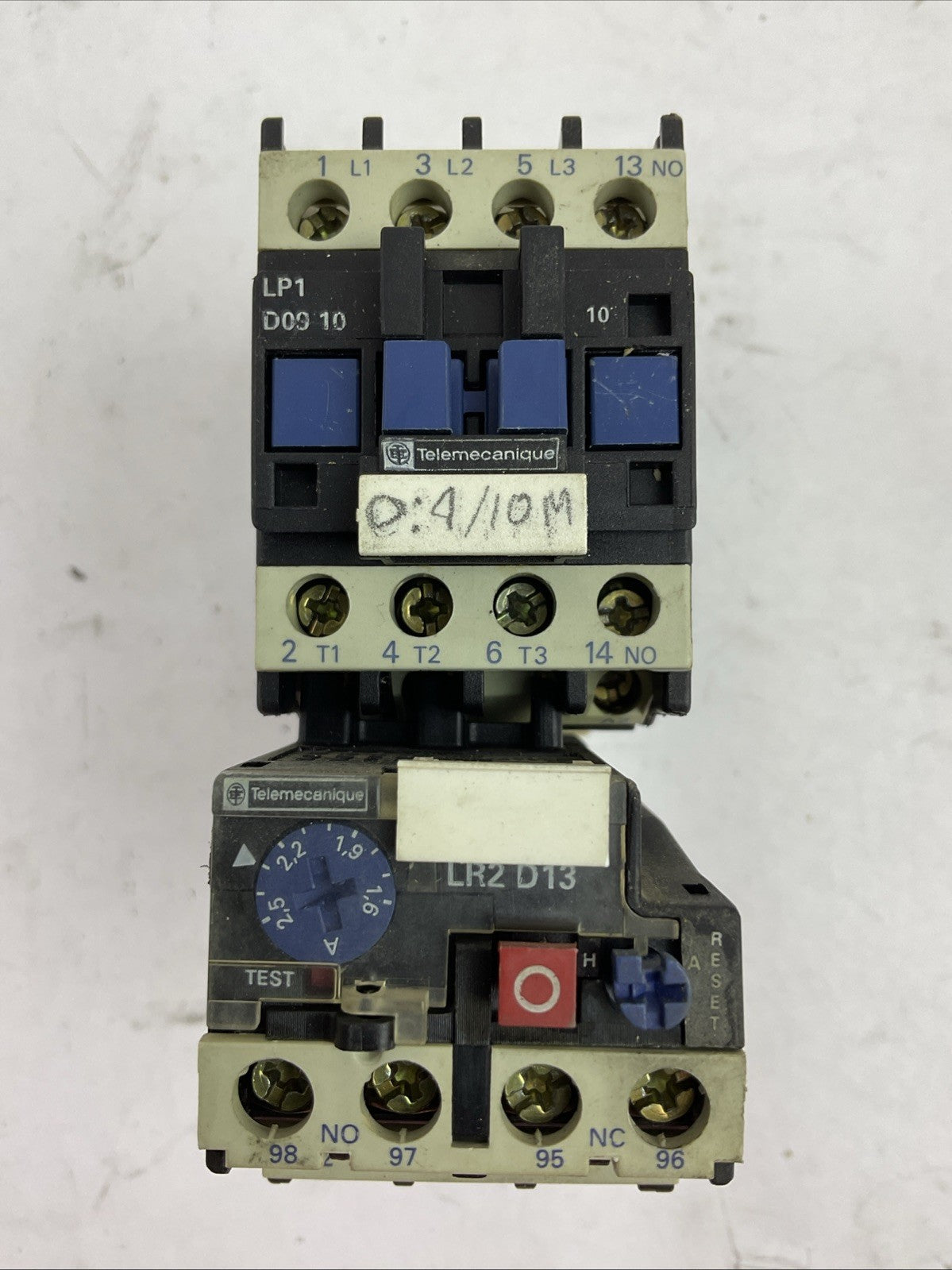 TELEMECANIQUE STARTER LP1D0910 CONTACTOR 24VDC COIL LR2D1307 RELAY 1.6-2.5A