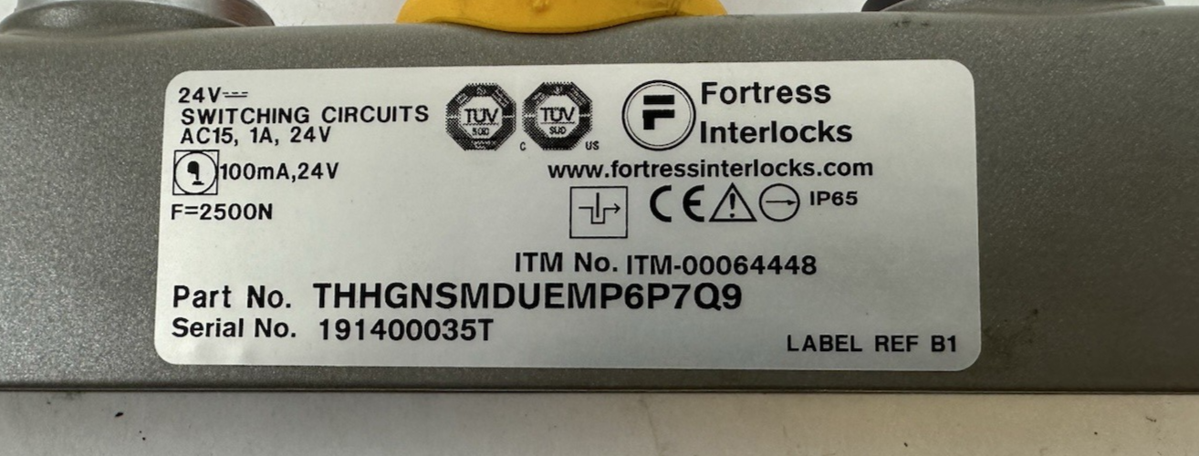 FORTRESS INTERLOCK THHGNSMDUEMP6P7Q9 SAFETY SWITCH WITH KEY 24V