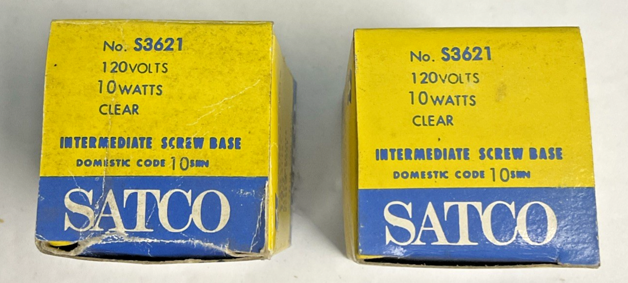 SATCO S3621 CLEAR BULB 120V 10WATTS ***LOTOF2***