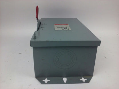 WESTINGHOUSE, HUN362, SAFETY SWITCH, 60A, 600V, 3P, TYPE 1 INDOOR, MISSING PARTS
