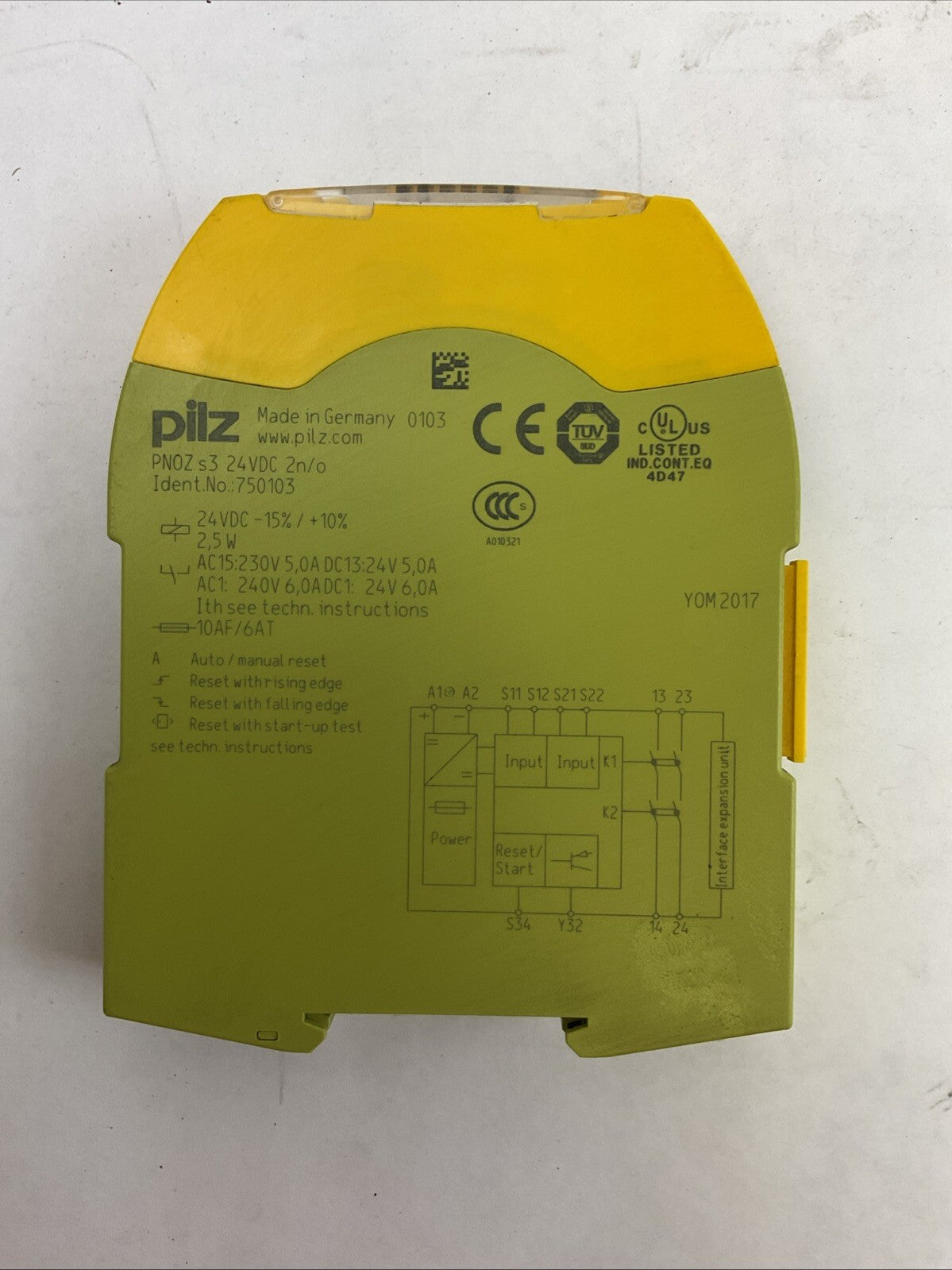 PILZ PNOZ s3 24VDC 2n/o SAFETY RELAY