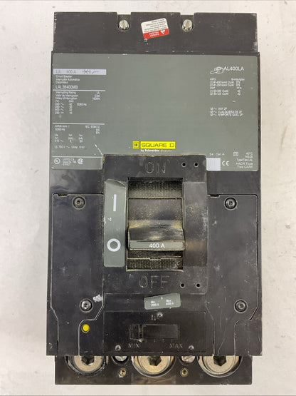 SQUARE D LAL36400MB 400AMP 250VDC 600VAC 3POLE MAIN CIRCUIT BREAKER