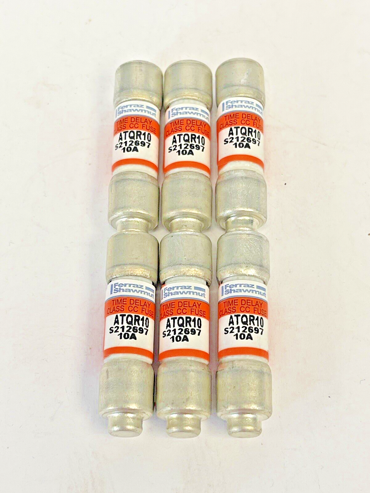 MERSEN - *BOX OF 6* - ATQR10- 10 AMP, 600 VAC, TIME-DELAY, AMP-TRAP, CLASS CC