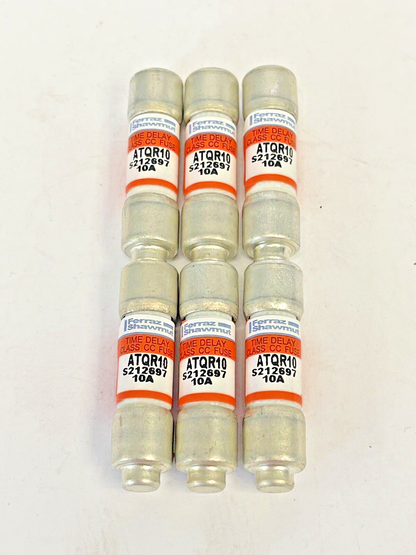 MERSEN - *BOX OF 6* - ATQR10- 10 AMP, 600 VAC, TIME-DELAY, AMP-TRAP, CLASS CC