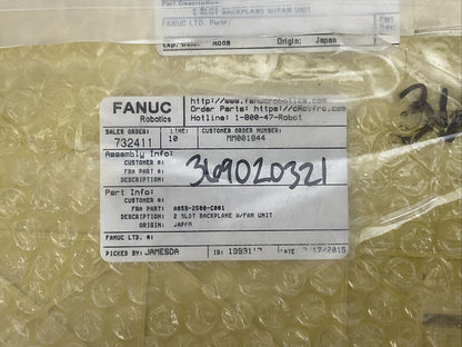 FANUC A05B-2500-C001 2 SLOT BACKPLANE W/FAN UNIT