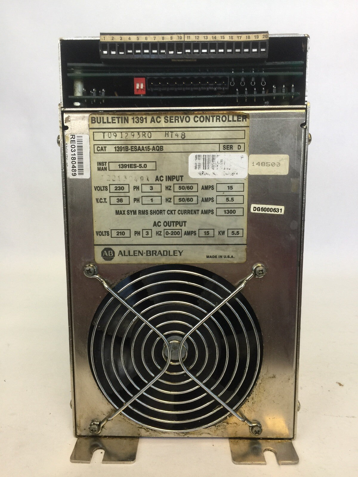 ALLEN BRADLEY 1391B-ESAA15-AQB AC SERVO CONTROLLER INPUT 230V 15A OUTPUT 210V