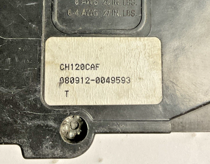 EATON CUTLER HAMMER CH120CAF 20A CIRCUIT BREAKER 120VAC 1P