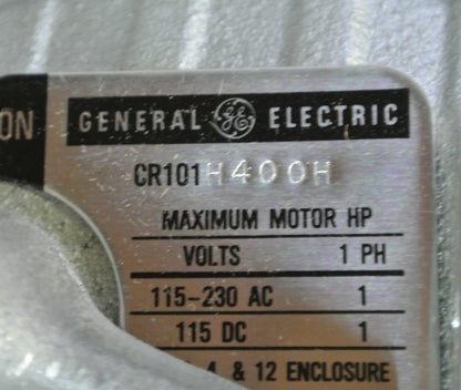 GE CR101H400H MANUAL MOTOR STARTER - SINGLE SPEED - 1HP, 115/230V - NEW SURPLUS