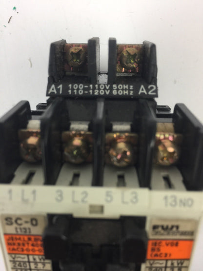 FUJI ELECTRIC 4NC0F0 TYPE SC-0 CONTACTOR 4NK0AN TYPE TK-0N OVERLOAD RELAY