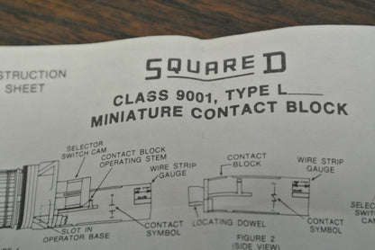 SQUARE D 9001 LA-1 N.C. CONTACT BLOCK / NEW SURPLUS