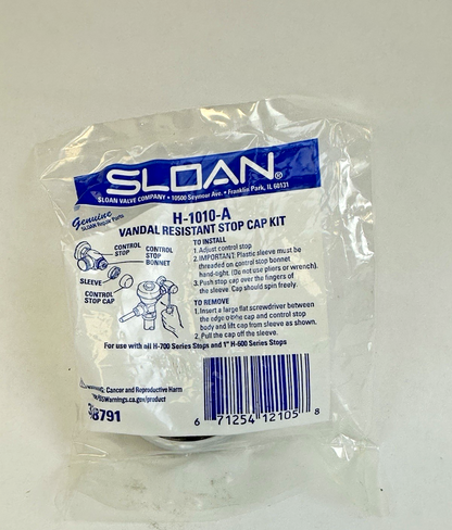 SLOAN H-1010-A VANDAL RESISTANT STOP CAP KIT 3308791