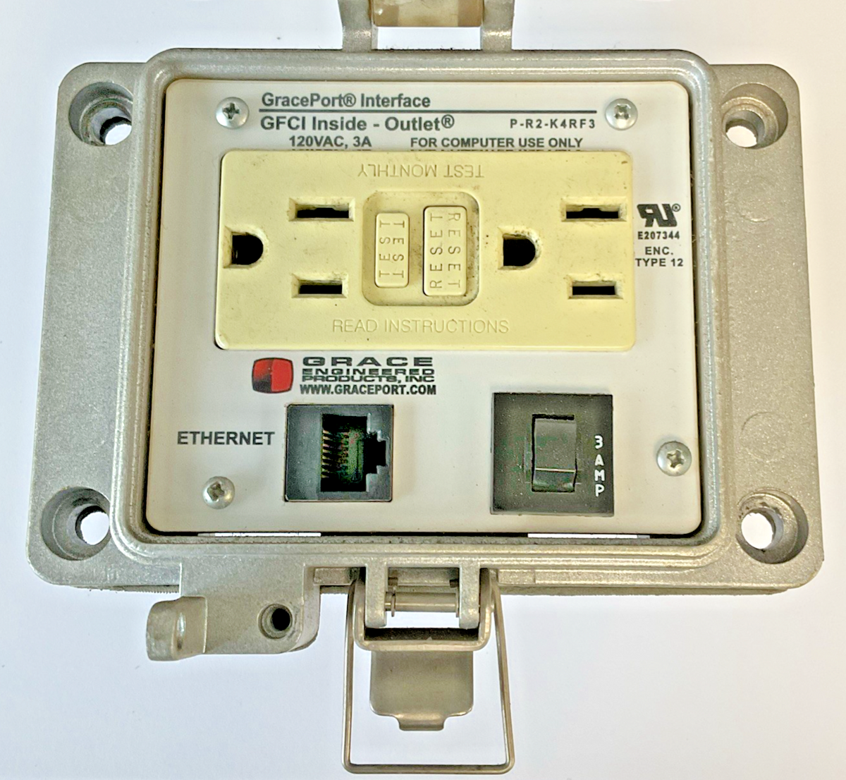 GRACEPORT P-R2-K4RF3 INTERFACE 120VAC 3A GFCI INSIDE-OUTLET