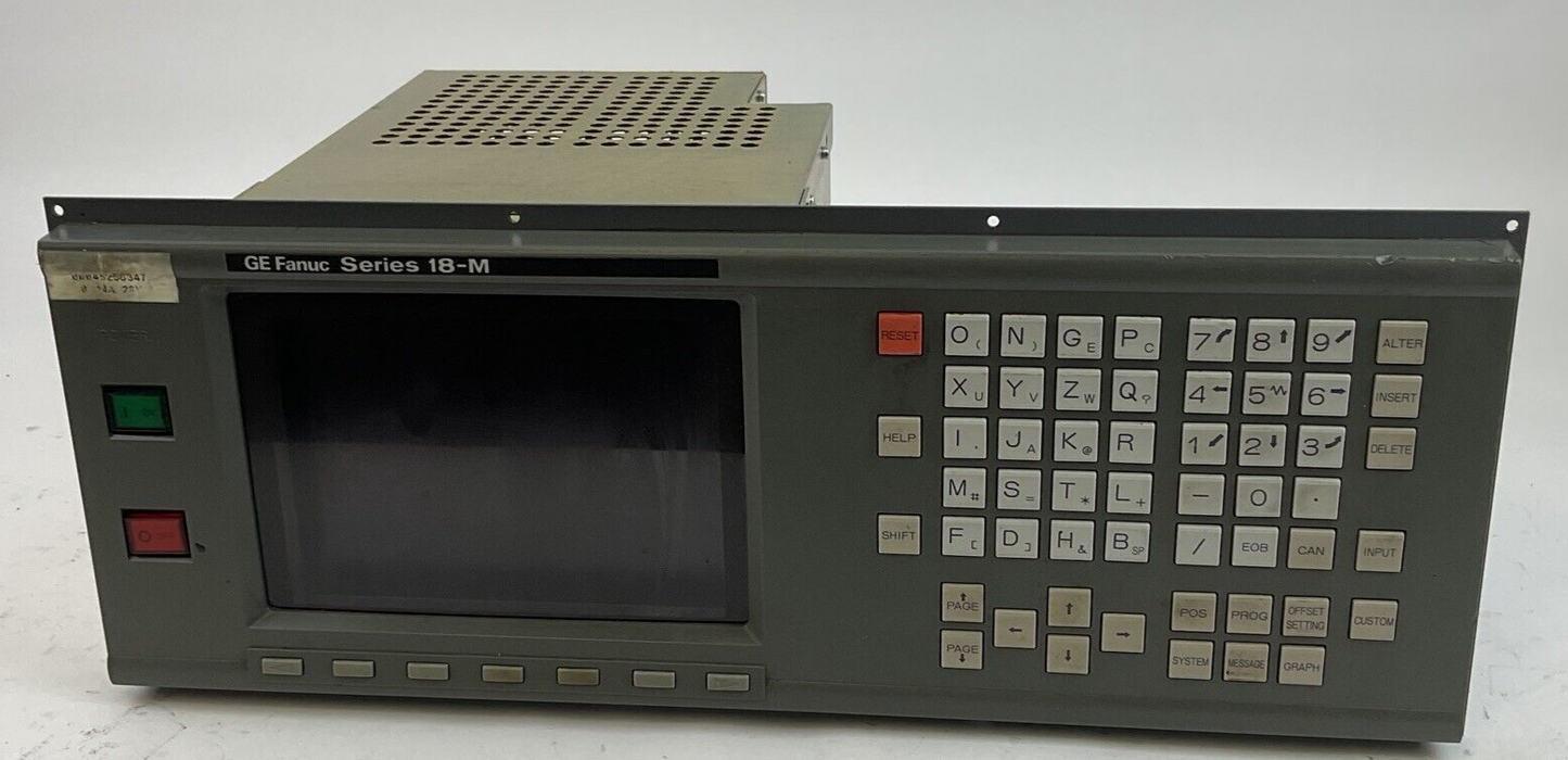 GE FANUC A16L-0001-0095 CRT/MDI UNIT 9" MONITOR WITH CONTROL PANEL