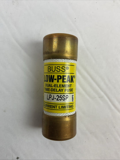 BUSS LPJ-25SP LOW-PEAK DUAL-ELEMENT TIME DELAY FUSE 25A 600VAC 300VDC (LOT OF 3)