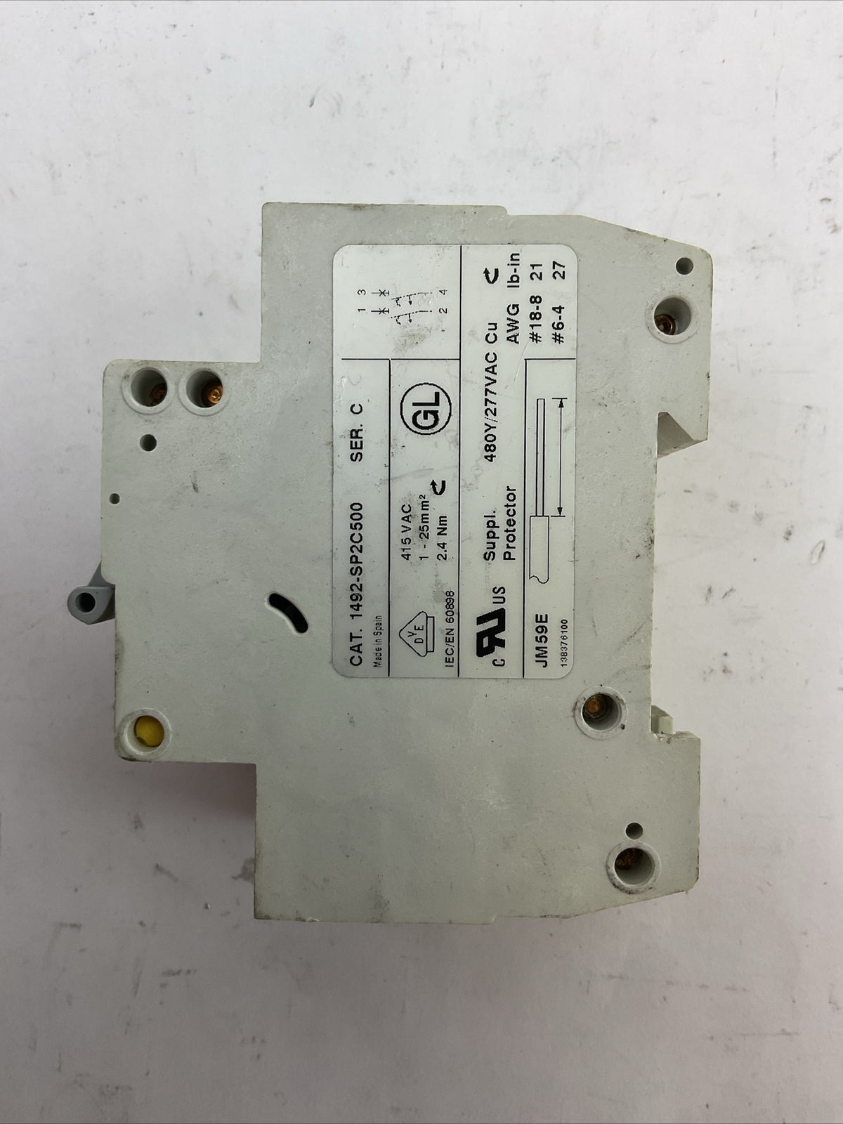 ALLEN BRADLEY 1492-SP2C500 SER C CIRCUIT BREAKER 50A 2POLE 480Y/277VAC