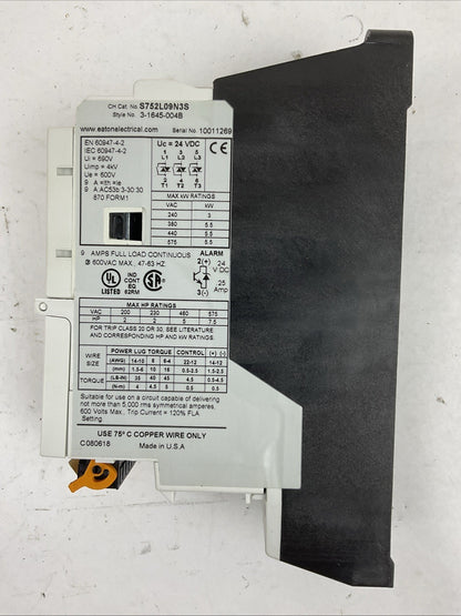 EATON CUTLER HAMMER S752L09N3S 600VAC 9AMPS 7.5HP 3PH SOFT START 24VDC