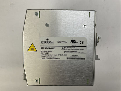 EMERSON SOLA SDN 40-24-480C POWER SUPPLY OUPUT 24VDC 40A INPUT 380-480VAC