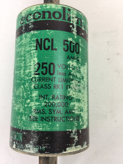 ECONOMY NCLR500 CURRENT LIMITING FUSE 500A 250VAC CLASS RK1