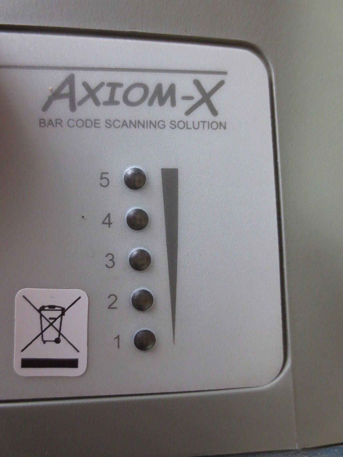 ACCU-SORT AXIOM-X LASER 4L BARCODE SCANNER W/ PS-4024 DC POWER SUPPLY- FOR PARTS