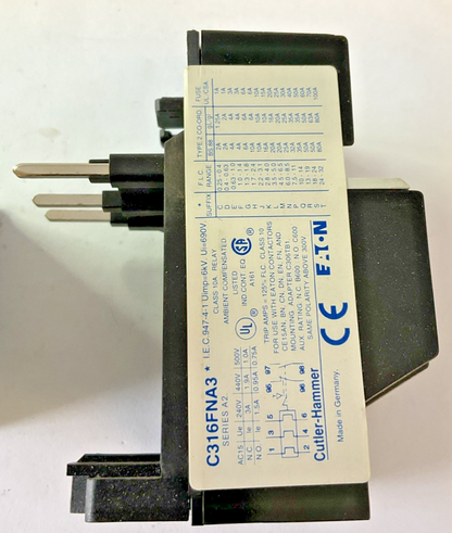 CUTLER HAMMER C316 FNA3K THERMAL OVERLOAD RELAY SER.A2 2.8-4A 690V 10A
