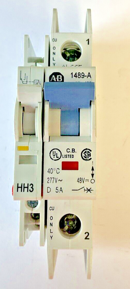 ALLEN BRADLEY 1489-A1D050 CIRCUIT BREAKER SER.A W/ 1489-AAHH3 AUX***LOTOF3***