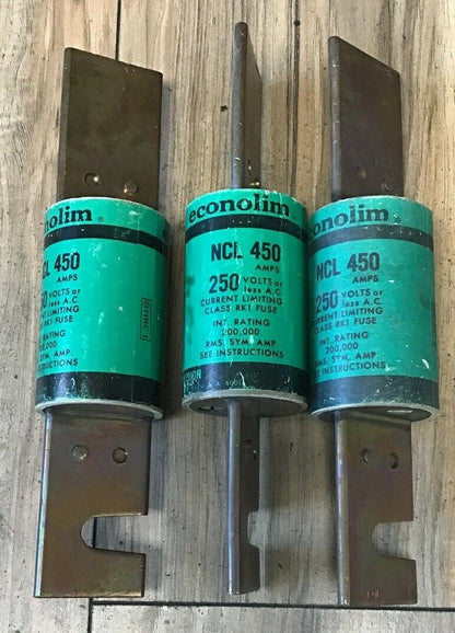 FEDERAL PACIFIC NCL450 ECONOLIM FUSE 450A 250VAC RK1 CURRENT LIMITING**LOTOF3**