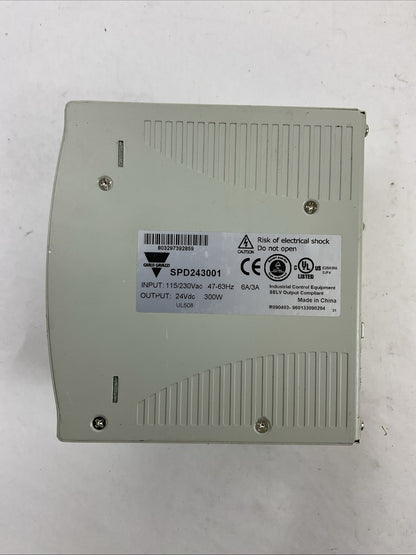 CARLO GAVAZZI SPD243001 OUTPUT 24VDC 300W INPUT 115/230VAC POWER SUPPLY