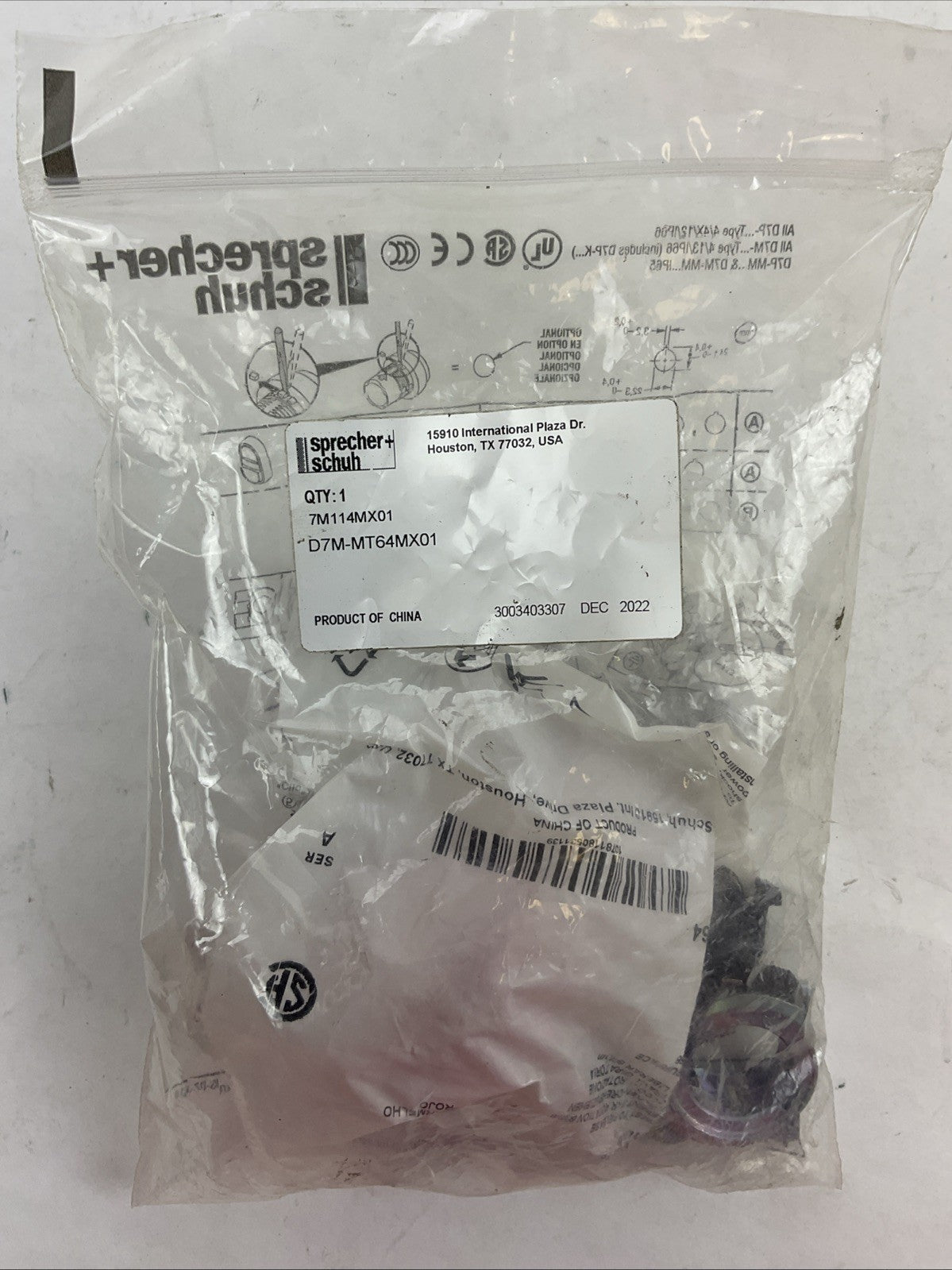 SPRECHER+SCHUH 7M114M01 D7M-MT64MX01 RED TWIST PUSH BUTTON
