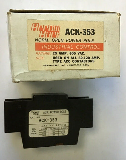 ARROW HART ACK-353 INDUSTRIAL CONTROL 25AMP 600VAC